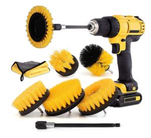 China 8pcs Yellow Drill Scrubber Brush for cordless screwdriver M10 factory