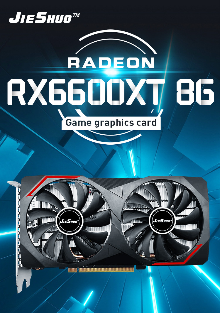 RX 6600 XT Gaming Graphics Card 8G 128bit GDDR6 Memory 16GHz Memory Frequency DirectX12 3D