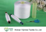 20s/60s Spun Polyester Raw White Sewing Yarn , Non-Knot And Environmental -