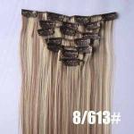 Colored Clip In Synthetic Hair Extensions Fake Hair Wigs For White Women