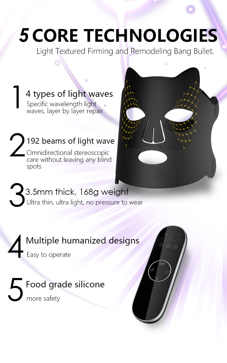 New Thinner Professional Led Mask Facial Level Photon 4 Colors Mask Machine