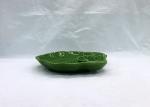 Beautiful Ceramic Houseware Green Dolomite Ceramic Leaf Plate With Snack Dip