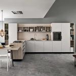 Integrated Solid Wood Contemporary Kitchen Cabinets Telescopic