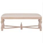 New the French upholstered bench and birch wood frame, linen fabric