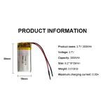OEM / ODM Lithium Polymer Battery Pack 3.7V 750MAH LiPo Battery LP852045