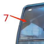 Right Side KOBELCO Excavator Window Glass Green Position No.7