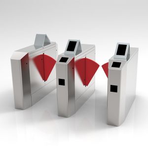 Metro Station Flap Turnstile Gate Entry Control With QR Code Reader