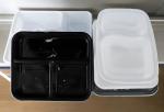 Disposable Microwave Safe PP Meal Prep Container 3 Compartment Tray