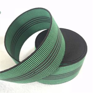 Width 50mm Green Elastic Webbing with 4 black lines PE webbing