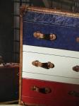 Brushed Steel Antique Steamer Trunk , Leather Steamer Trunk Side Cabinet 3