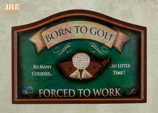 Golf Club Wall Decor Antique Wooden Wall Signs Decorative Golf Wall Plaques