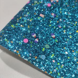 China 0.7mm 54/55' Abrasion Resistant Glitter Leather Fabric factory
