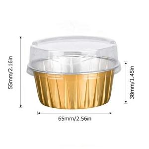 China Disposable Aluminum Cup Round Small Aluminum Foil Container For Cakes factory
