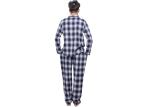 Shirt Collar Mens Plaid Pajama Set Sleepwear , Two Piece Pajama Set Rounded