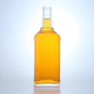 China Collar Material Glass Clear 500ml 700ml 750ml Flint Glass Bottle for Vodka Gin Rum factory