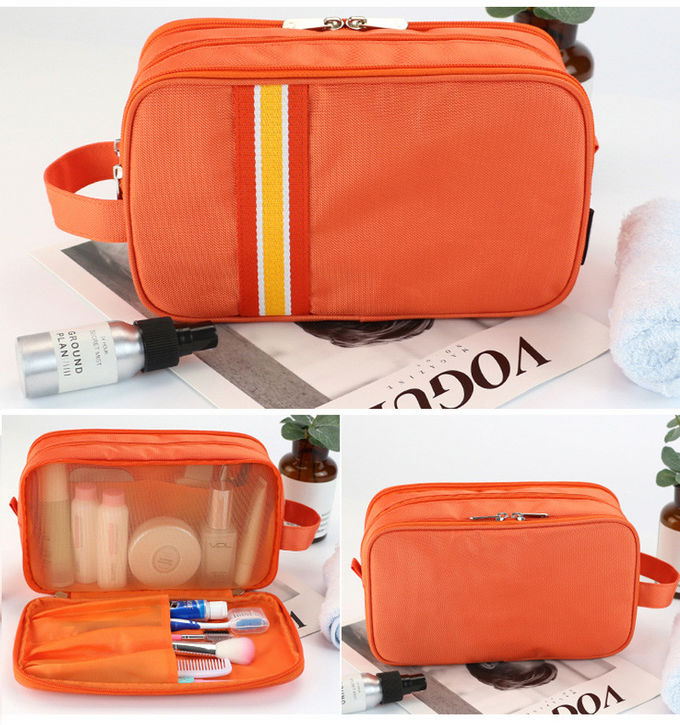 Pure Color Promotional Zipper Polyester Wash Bag