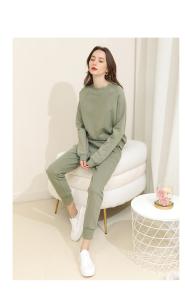 China Long Sleeve Casual Jogging Suits Autumn Spring Solid Color Round Neck factory