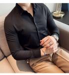 Long Sleeves Formal Slim Fit Shirt Top for Adult Men Sustainable and Solid Color