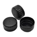 Black Plastic Ribbed Closure 44mm Pilfer Proof Cap For Engine Oil Bottle