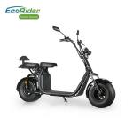 40KM / H Black Color 2 Wheel Electric Scooter Citycoco Fat Tire Strong