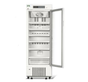 China Air-Cooling System 2~8 Degree +315L Glass Door Pharmacy and Medical Refrigerator with USB Port and Test Hole factory