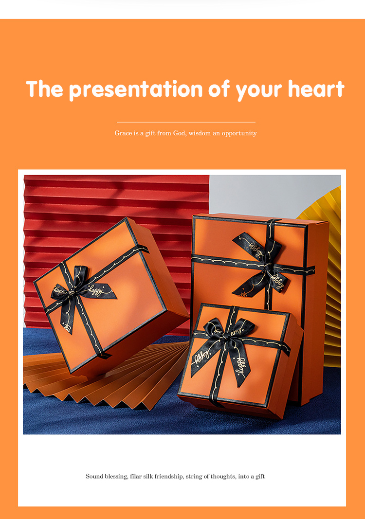 Cardboard Packaging Box Recyclable Paper Eco Friendly Luxury Gift Box With Bow