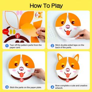 China 5 PCS DIY Disposable Animal Paper Plate Craft Kit For Holiday And Party factory