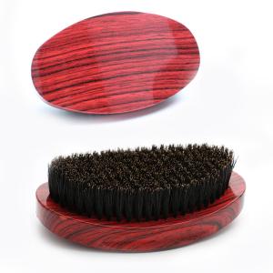China Red Woodgrain 360 Wave Curve Brush Abeis Custom Logo PU Paint Boar Bristle Palm factory