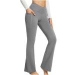 Women'S High Waist Flare Pants Trendy Crossover Yoga Pants Workout Bell Bottom