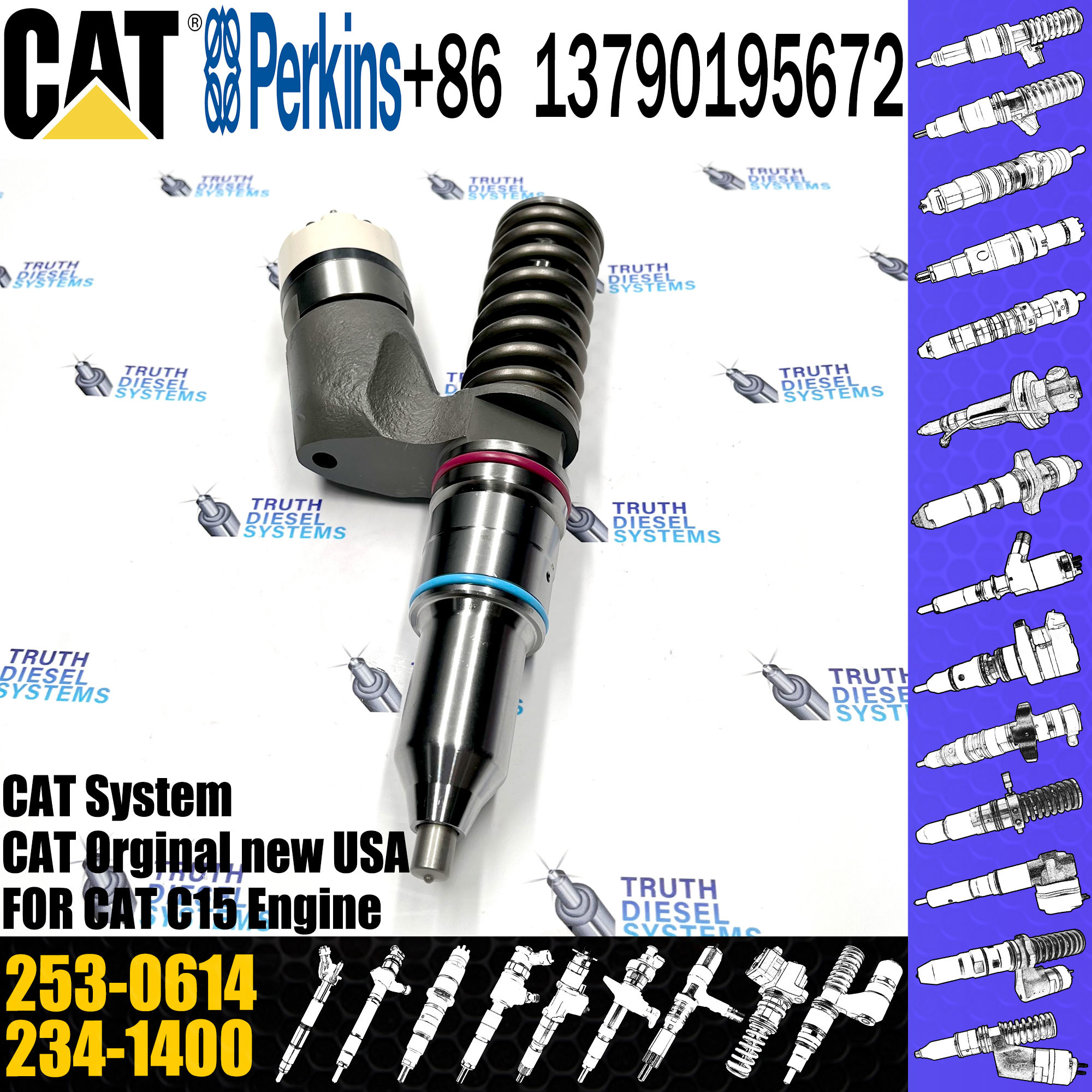 Diesel Injector 253-0614 232-1199 249-0709 235-1401 235-1400 294-3500 356-1367 356-1373 Common Rail Injector