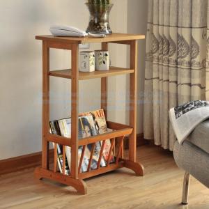 China Magazine rack, bamboo phone holder, three layer shelf, bamboo wooden magazine rack factory