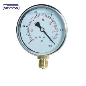 China Precision Vacuum Pressure Gauge Meter Bottom / back Mounting factory