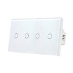 EU/UK 157*86mm Compact Touch Switch 4Gang Push Button Wall Switch Suitable For