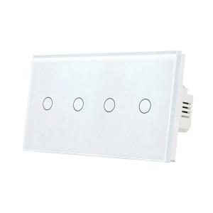 China EU/UK 157*86mm Compact Touch Switch 4Gang Push Button Wall Switch Suitable For Round Installation Box factory