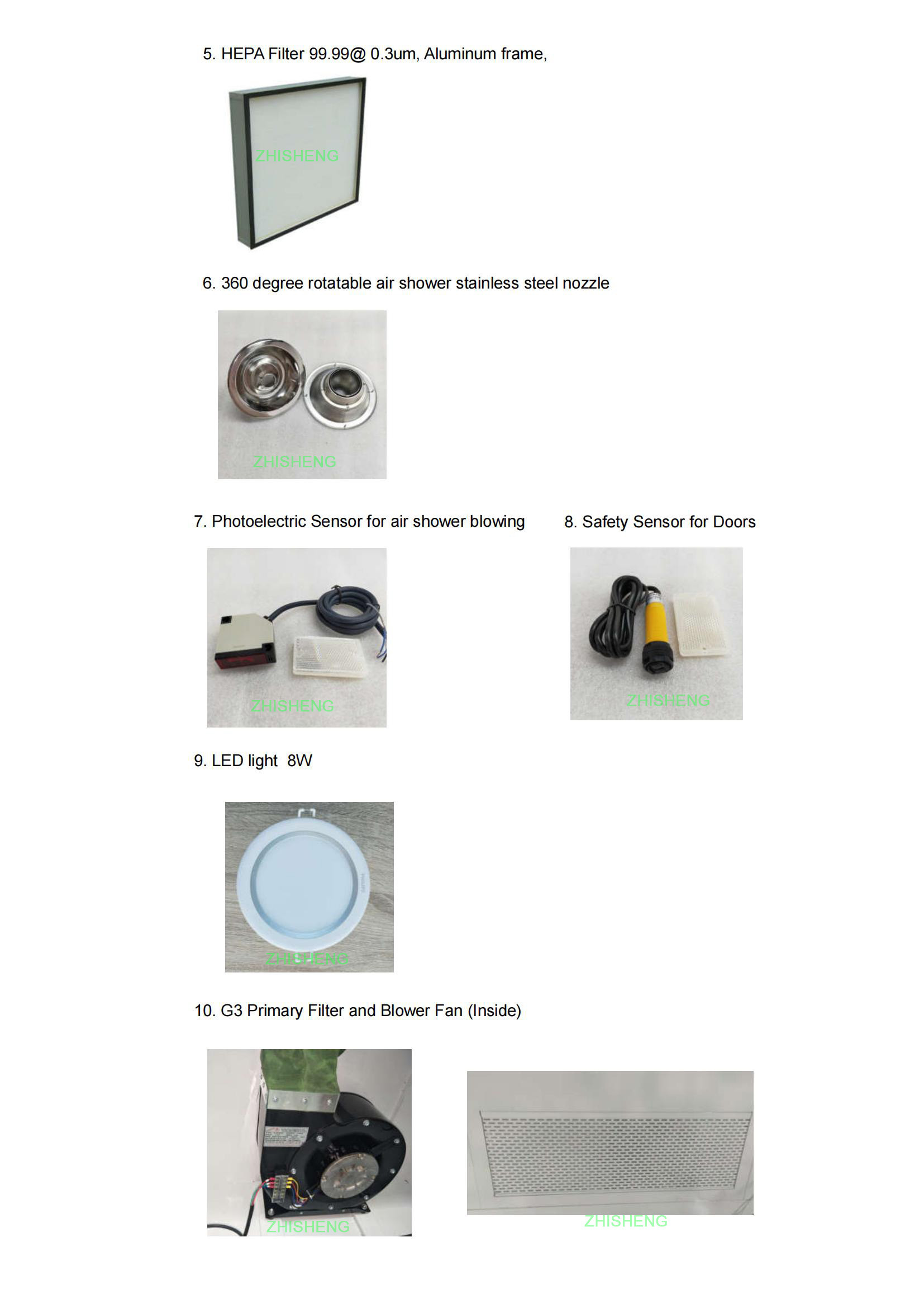 Hide Double-leaf Stainless steel auto sliding doors Large Air Shower Tunnel for materials for class 100 clean room