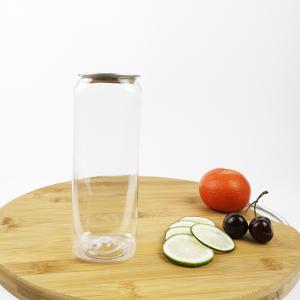 China 500ml Plastic Empty Container Bottles Square With Cans Lid Tea Milk Juices factory