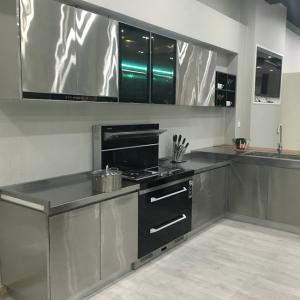 China moisture proof Modular Home Kitchen Cabinets Stainless Steel 304 Customized factory