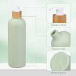 400ml 500ml Soft Touch Cosmetic Squeeze Bottle With Bamboo Lid For Shampoo Body