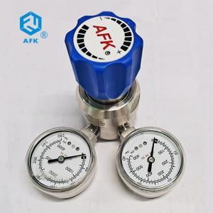 China 6mm OD R11 Double Gauge Pressure Regulator N2 He 4000psi SS Pressure Regulator factory