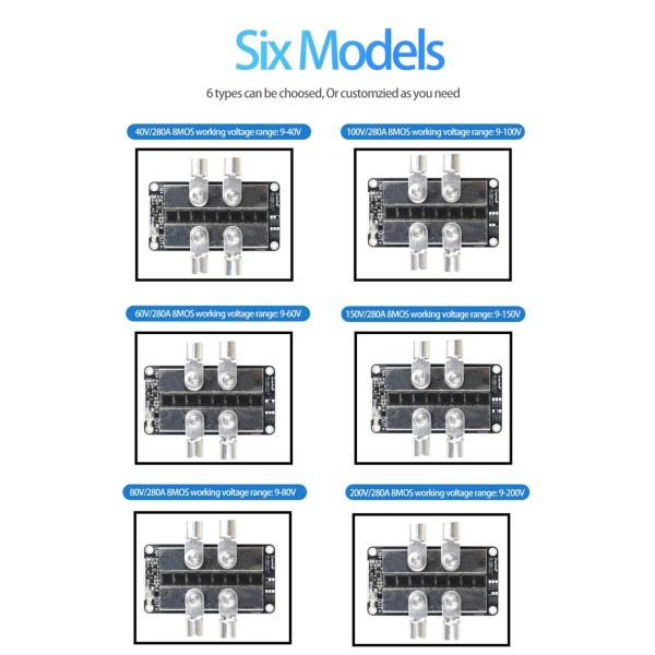 High Current Ideal Diode Module 60V 280A Solar Panels Charging Prevents Backflow