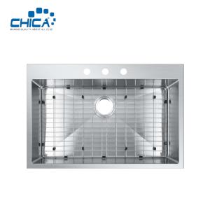 China Handmade kitchen Sinks SUS304 stainless steel Single Bowl Kitchen Sinks with 3 holes etc. factory