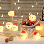 Christmas Santa String Lights Battery Operated Decorations for Xmas Warm White