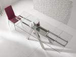 900mm Width Extensible Tempered Glass Dining Table DT-31097 With Stainless Steel