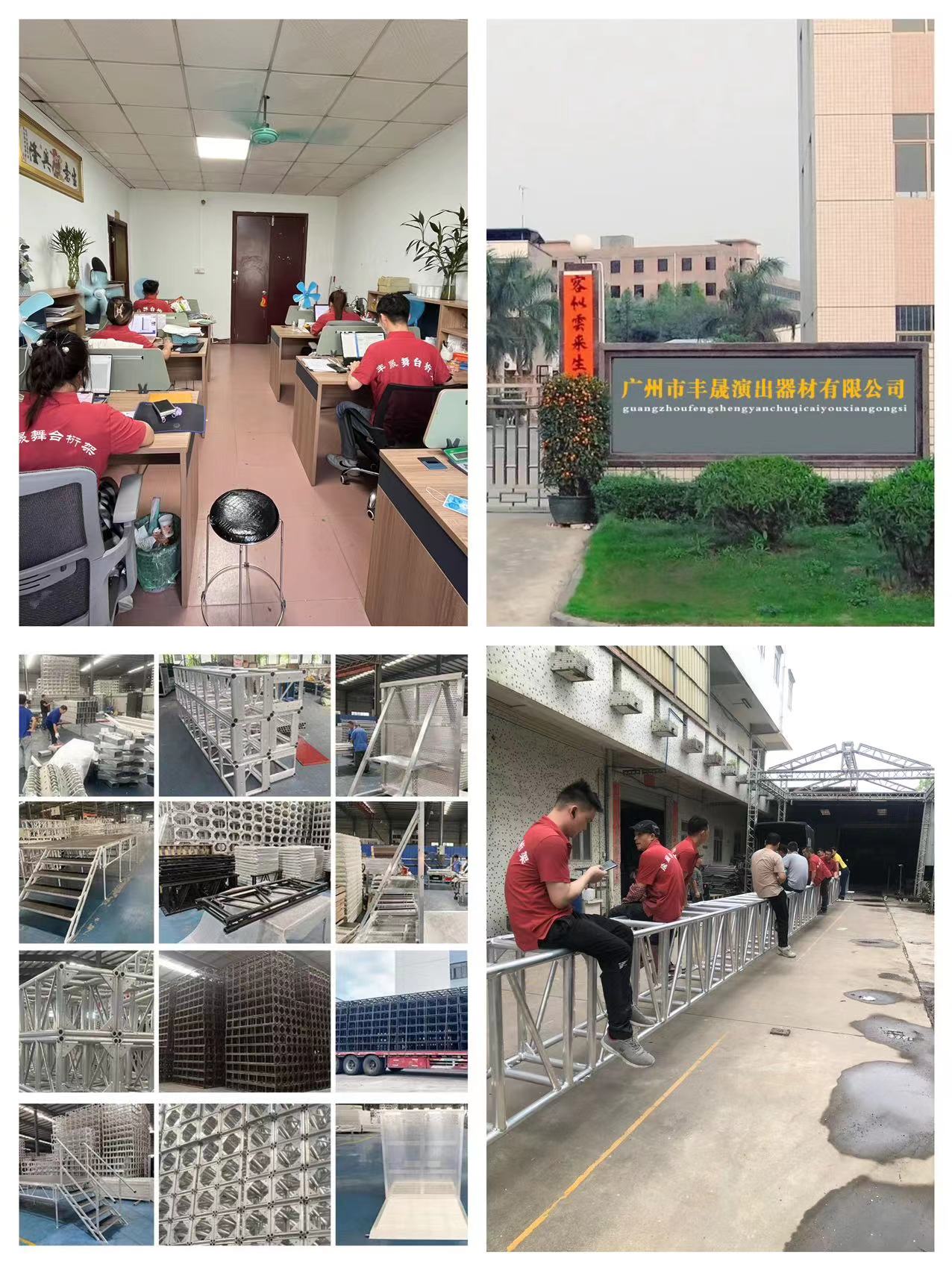 Adjustable Portable Stage Platform Modular System Square Red Finish Aluminum Alloy Stage