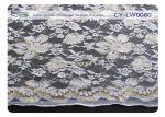 Black Scalloped Metallic Bulk Floral Lace Fabric Eco-Friendly Dyeing CY-LW0060