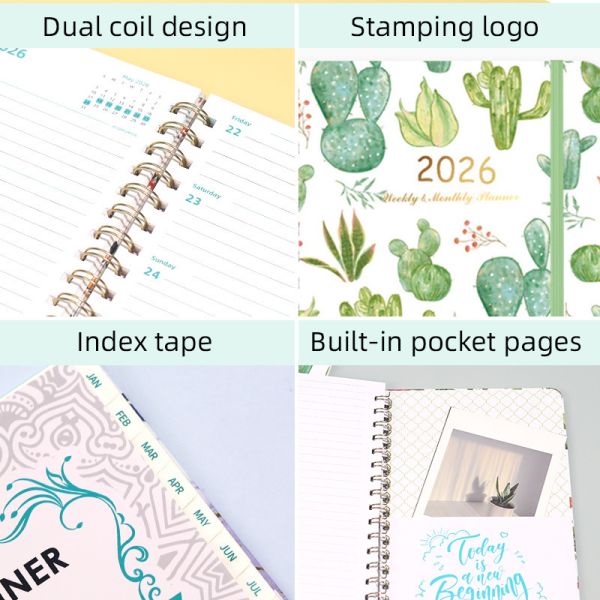 China Spiral Binding Custom Journal Notebook Pocketless Customized Design factory