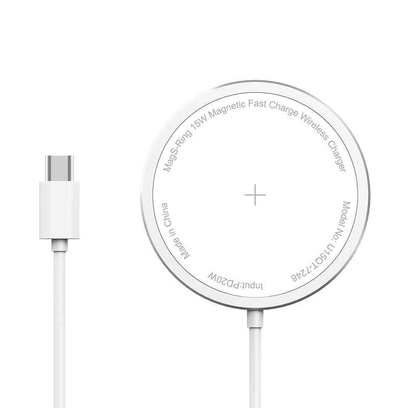Ultra Thin Aluminum Magnetic Wireless Charger with Stand 15 Fast Charging for Iphone 12