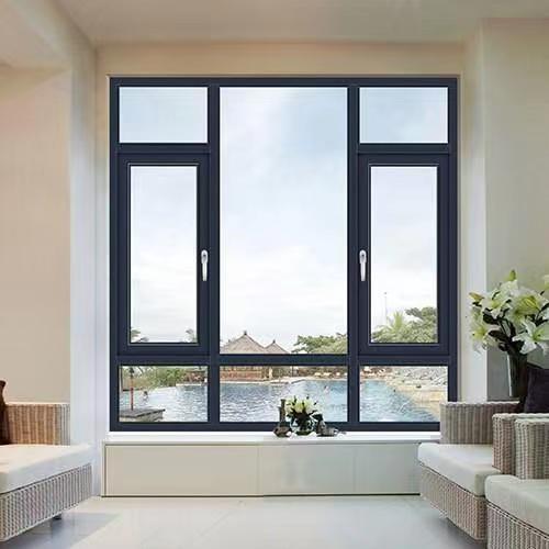 Office Building Custom Aluminium Casement Windows Fluorocarbon Sprayed Glass for