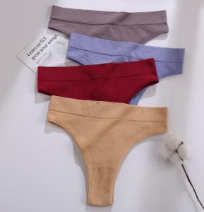China Seamless G String Low Rise Sexy Underwear Thong Panties Female Underpants Solid T-Back factory
