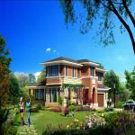 Modern Prefabricated House Villa , Eco Friendly Steel Structure Villa